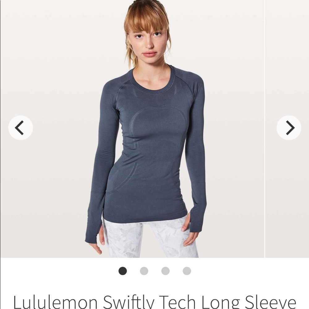 Lululemon swiftly tech long sleeve sz 4, gray blue